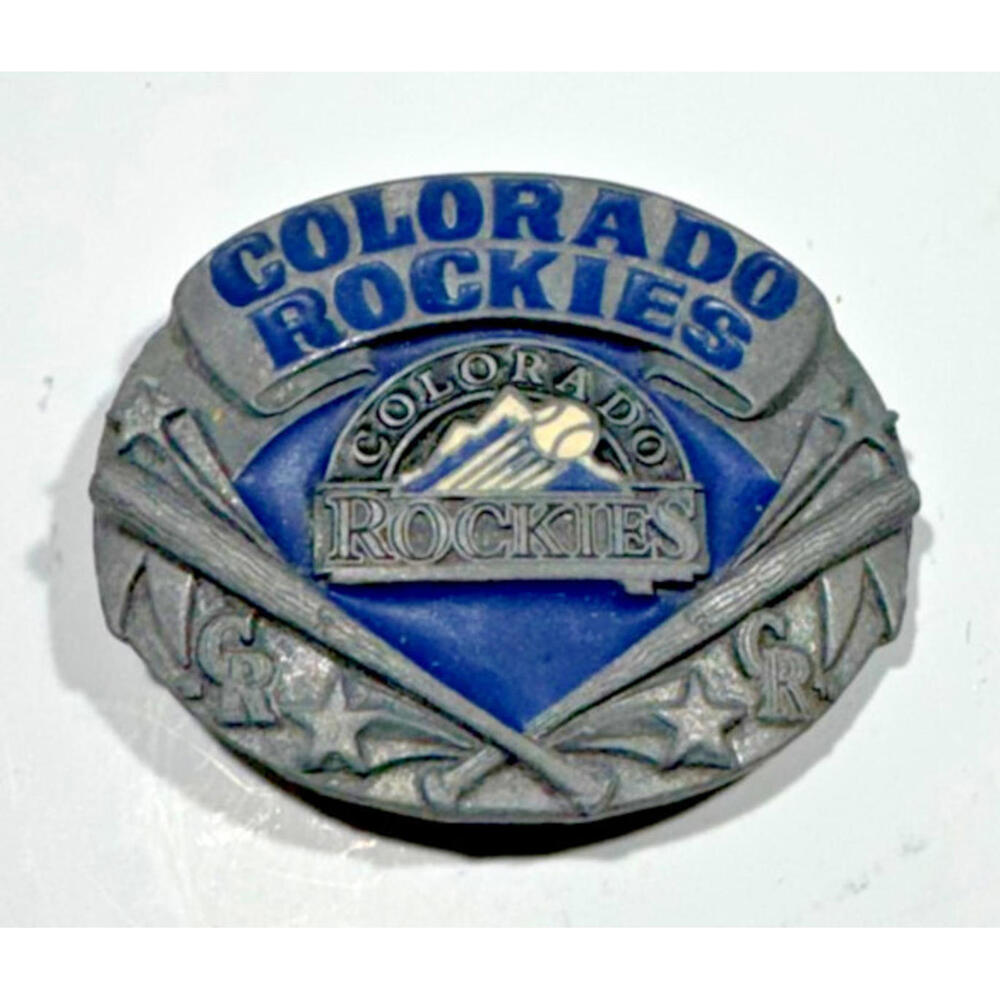Colorado Rockies MLB Pewter Belt Buckle 1991 Limited Edition Siskiyou Vintage
